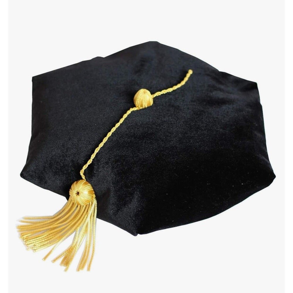Deluxe Doctoral Graduation Gown Hood and Tam 6 Sided Package Royal blue Size 45 - Picture 5 of 6